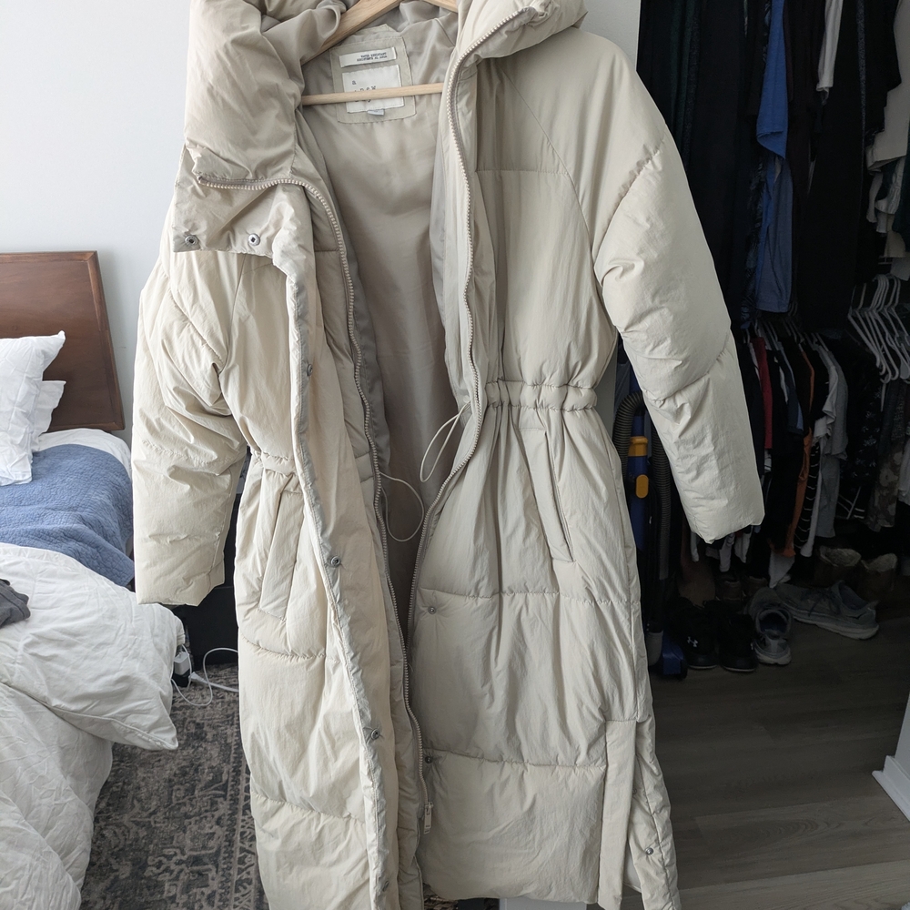 a new day Women's Beige Hooded Puffer Jacket